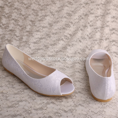 Ladies Peep Toe Flat Shoes for Bridal